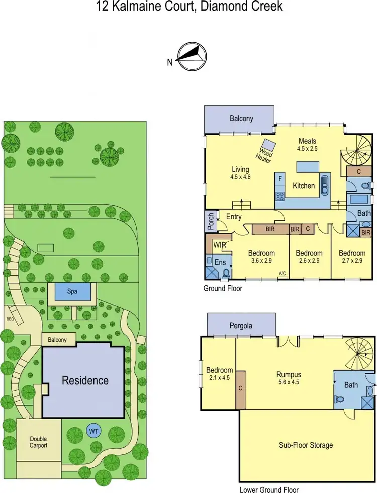 Floorplan of Homely house listing, 12 Kalmaine Court, Diamond Creek VIC 3089