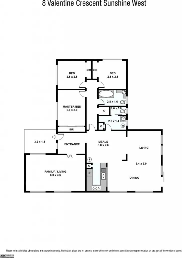 Floorplan of Homely house listing, 8 Valentine Crescent, Sunshine West VIC 3020