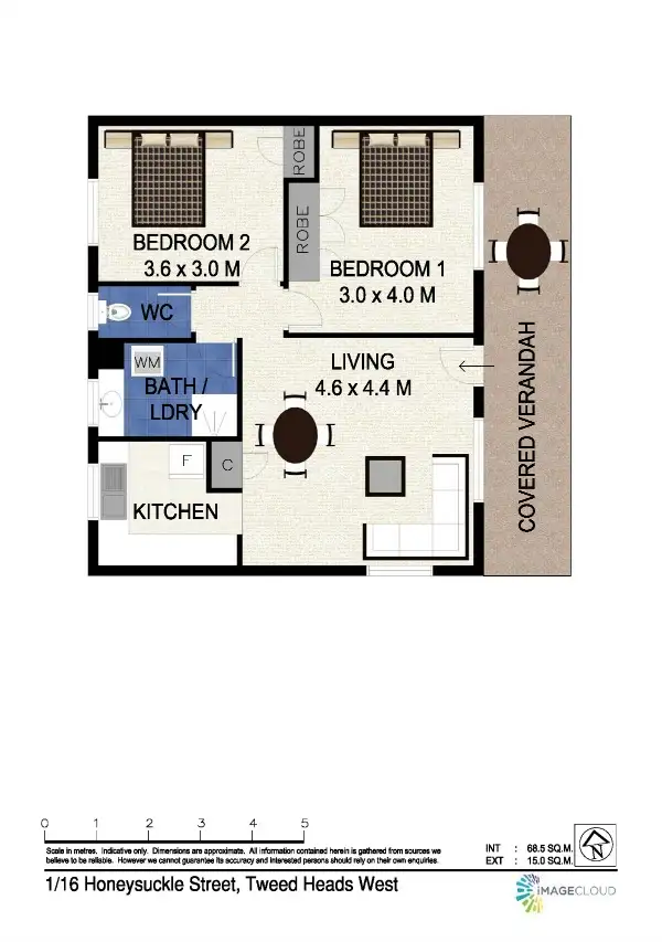 Floorplan of Homely unit listing, 1/16 Honeysuckle Street, Tweed Heads West NSW 2485