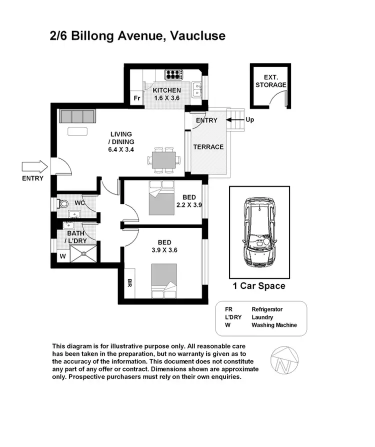 Floorplan of Homely apartment listing, 2/6 Billong Avenue, Vaucluse NSW 2030