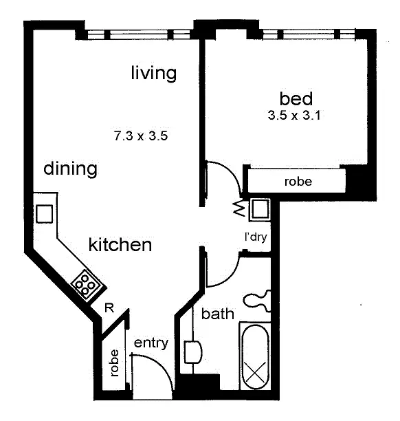 Floorplan of Homely apartment listing, 504/260 Little Collins, Melbourne VIC 3000