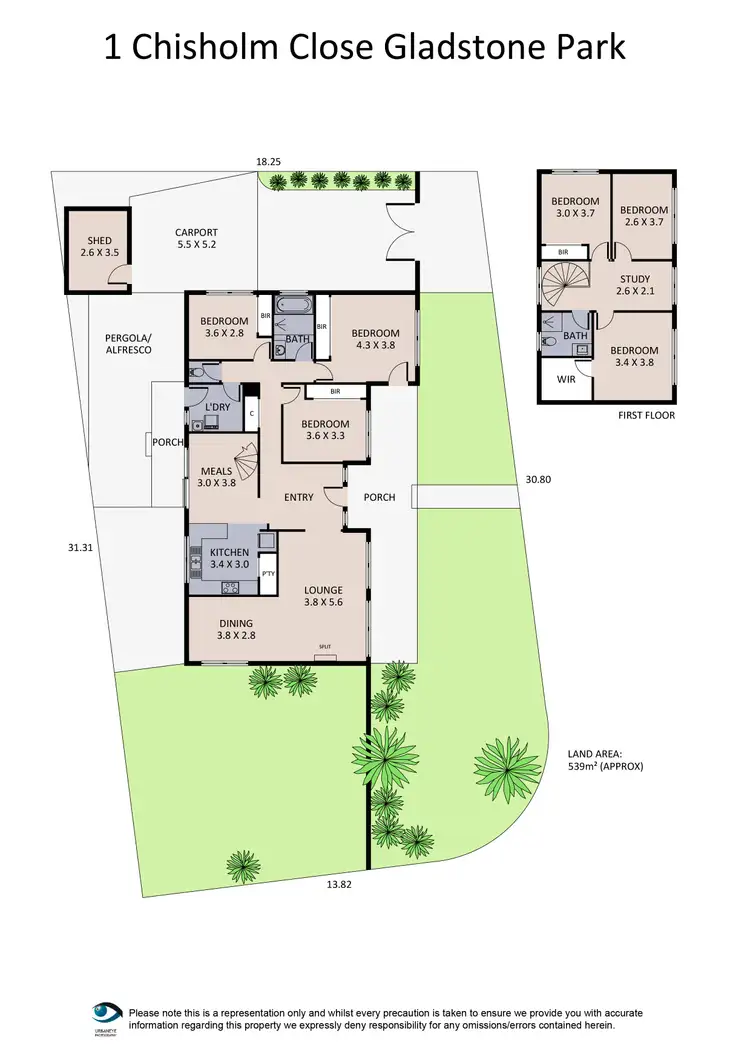 Floorplan of Homely house listing, 1 Chisholm Close, Gladstone Park VIC 3043