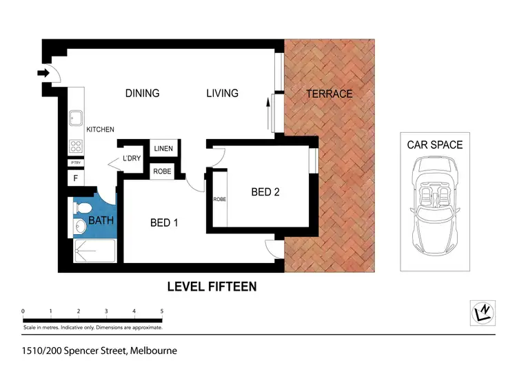 Floorplan of Homely apartment listing, 1510/200 Spencer Street, Melbourne VIC 3000