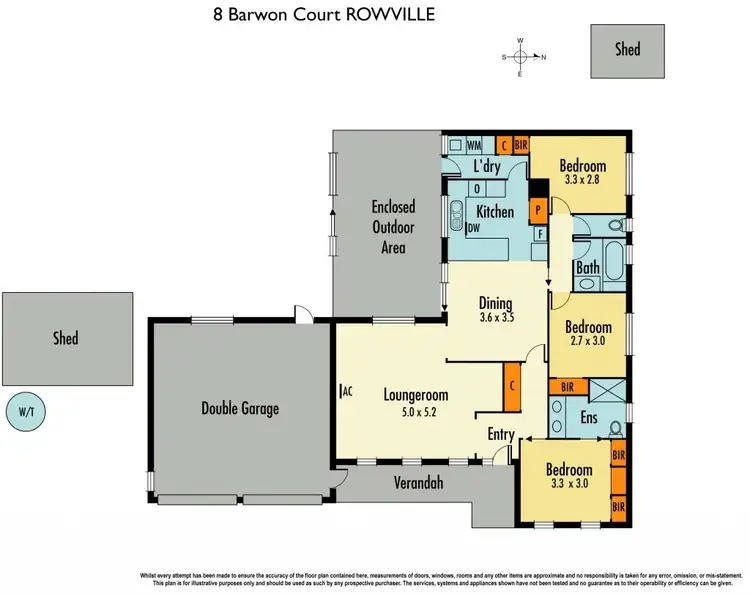 Floorplan of Homely house listing, 8 Barwon Court, Rowville VIC 3178