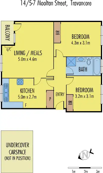 Floorplan of Homely apartment listing, 14/5-7 Mooltan Street, Travancore VIC 3032