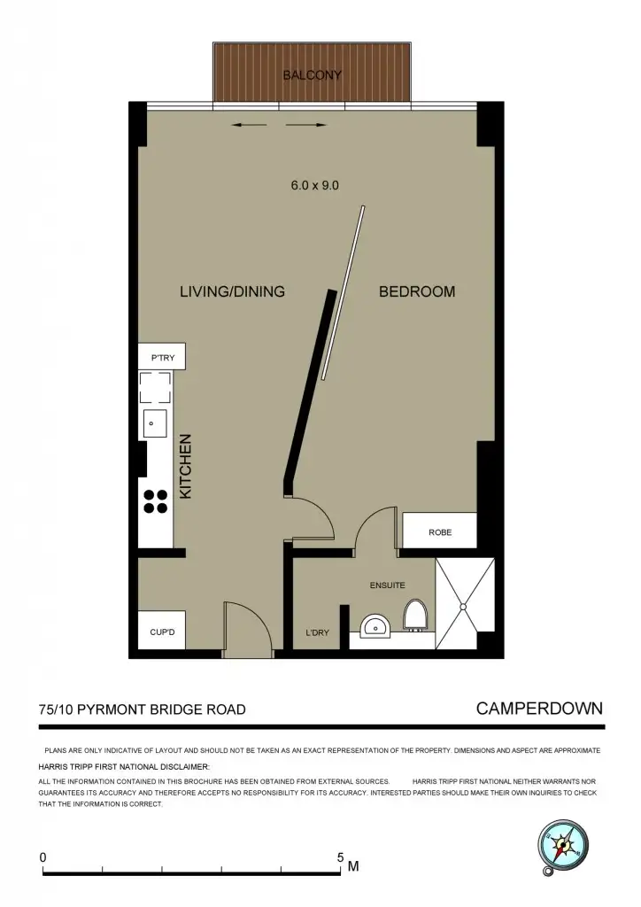 Floorplan of Homely apartment listing, 75/10 Pyrmont Bridge Road, Camperdown NSW 2050
