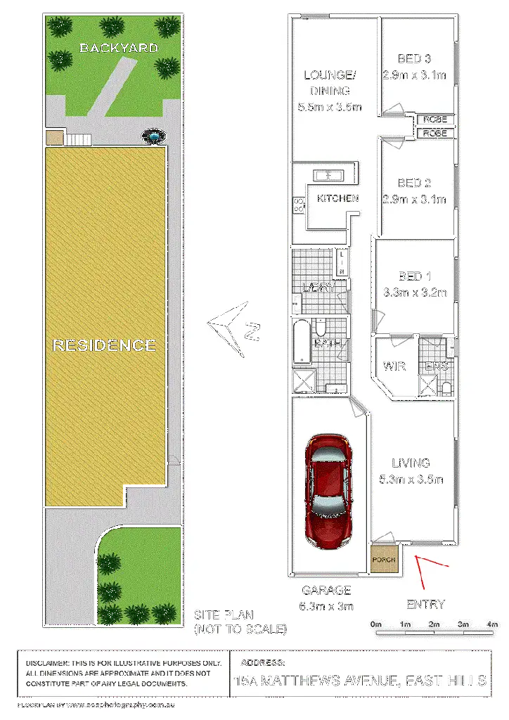 Floorplan of Homely semi-detached listing, 15a Matthews Avenue, East Hills NSW 2213