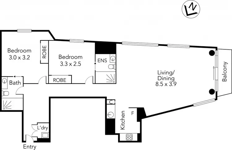 Floorplan of Homely apartment listing, 3513/24 Jane Bell Lane, Melbourne VIC 3000