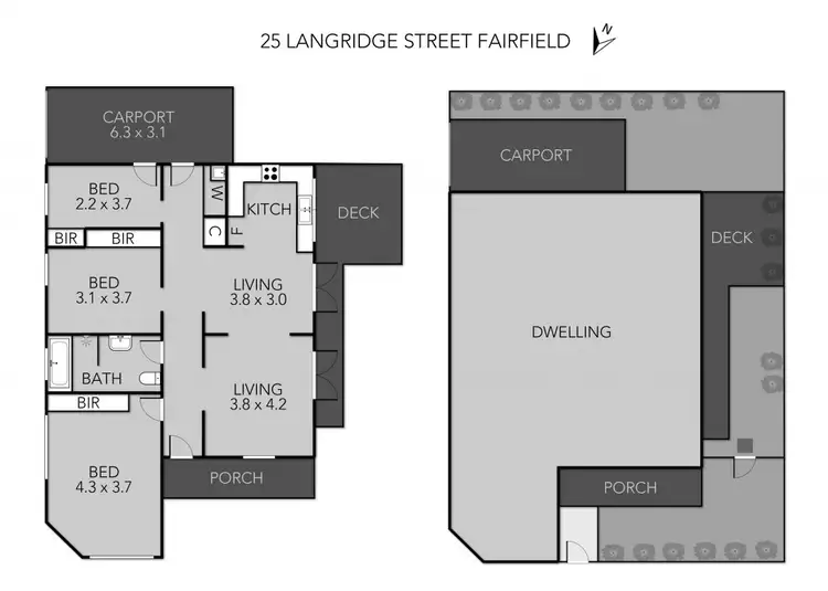Floorplan of Homely house listing, 25 Langridge Street, Fairfield VIC 3078
