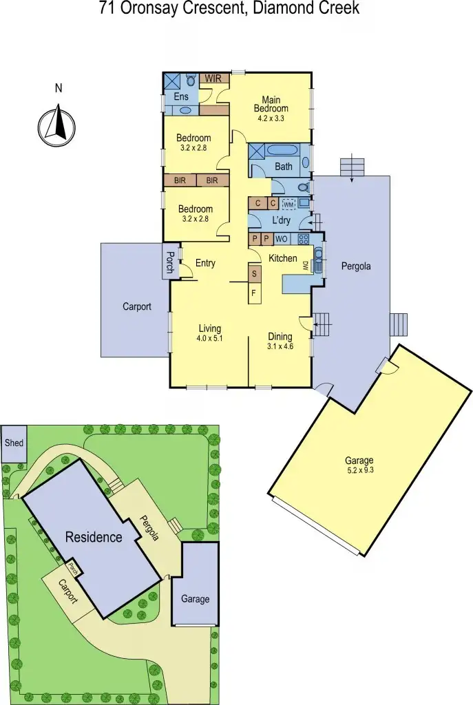 Floorplan of Homely house listing, 71 Oronsay Crescent, Diamond Creek VIC 3089