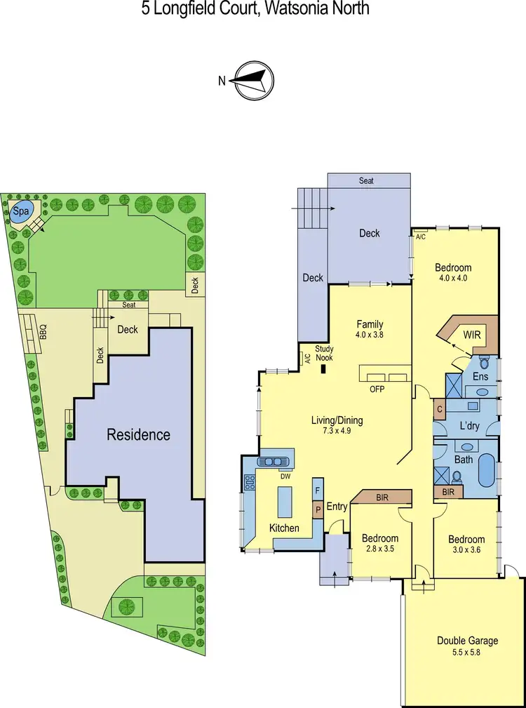 Floorplan of Homely house listing, 5 Longfield Court, Watsonia North VIC 3087