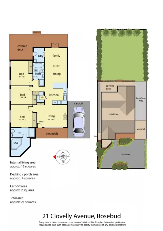 Floorplan of Homely house listing, 21 Clovelly Avenue, Rosebud VIC 3939