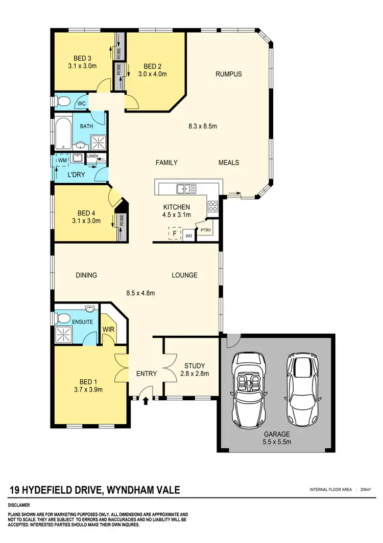 Floorplan of Homely house listing, 19 Hydefield Drive, Wyndham Vale VIC 3024