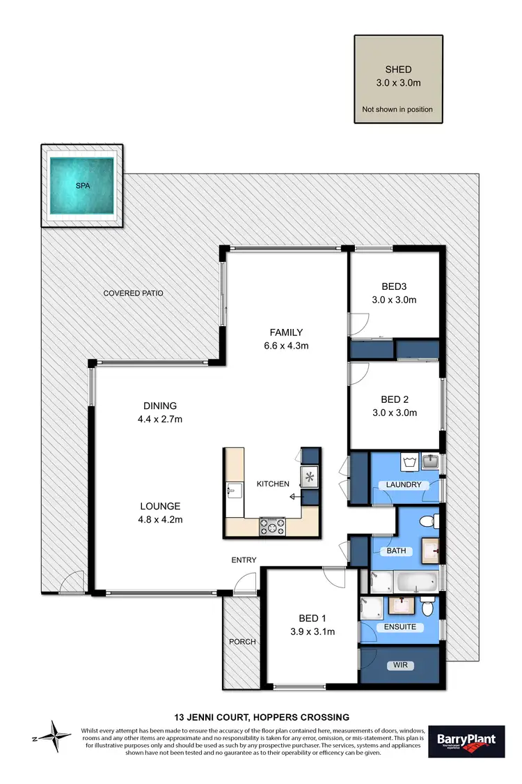Floorplan of Homely house listing, 13 Jenni Court, Hoppers Crossing VIC 3029