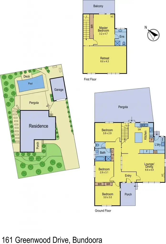 Floorplan of Homely house listing, 161 Greenwood Drive, Bundoora VIC 3083