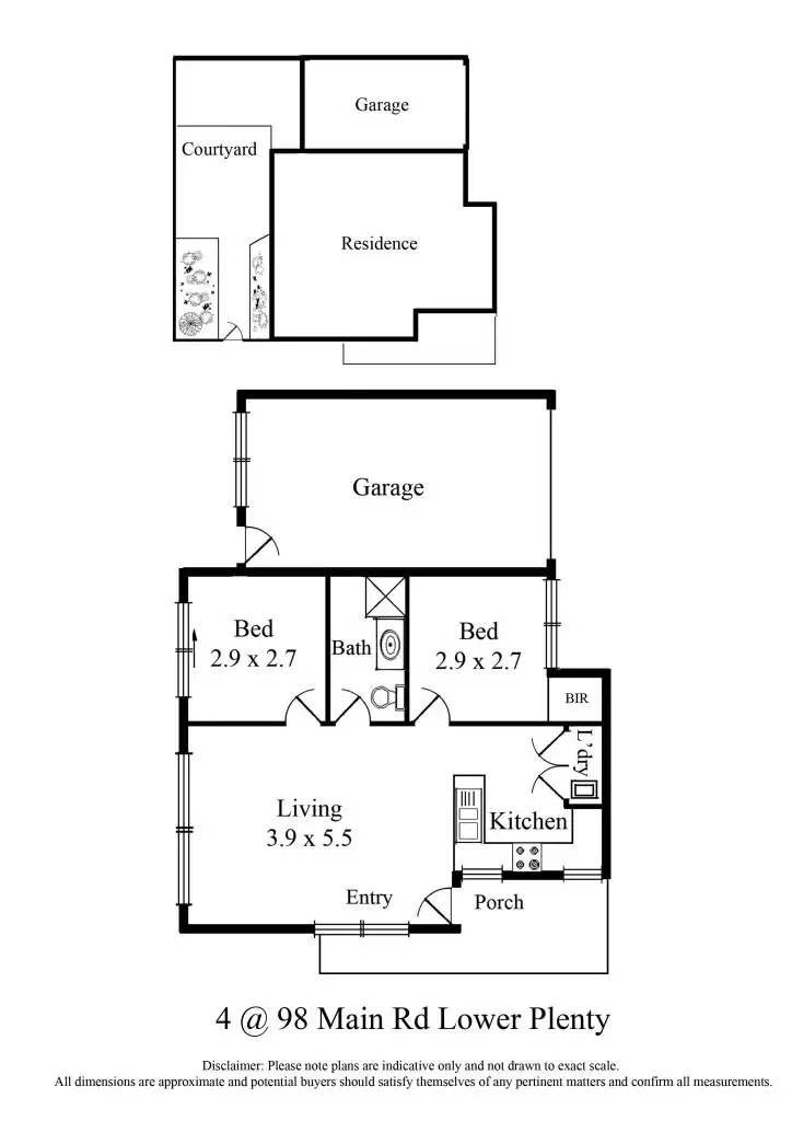 Floorplan of Homely unit listing, 4/98 Main Road, Lower Plenty VIC 3093