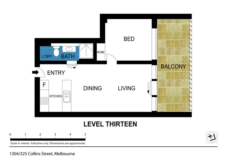 Floorplan of Homely apartment listing, 1304/325 Collins St, Melbourne VIC 3000