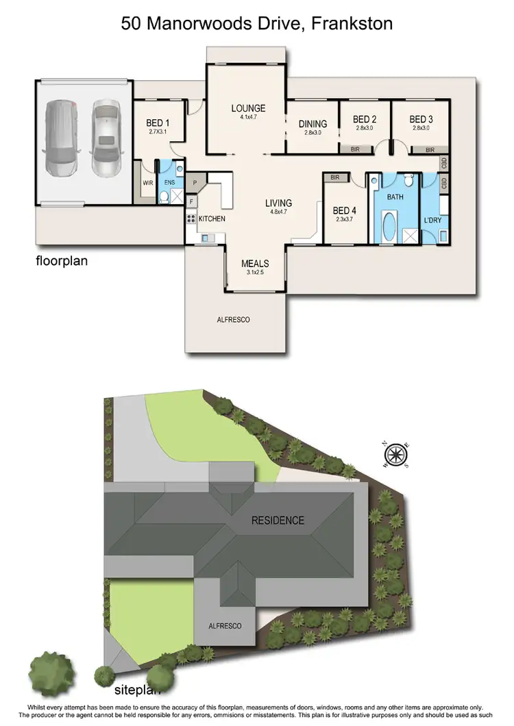 Floorplan of Homely house listing, 50 Manorwoods Drive, Frankston VIC 3199