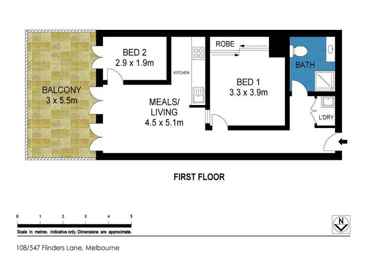 Floorplan of Homely apartment listing, 108/547 Flinders Lane, Melbourne VIC 3000