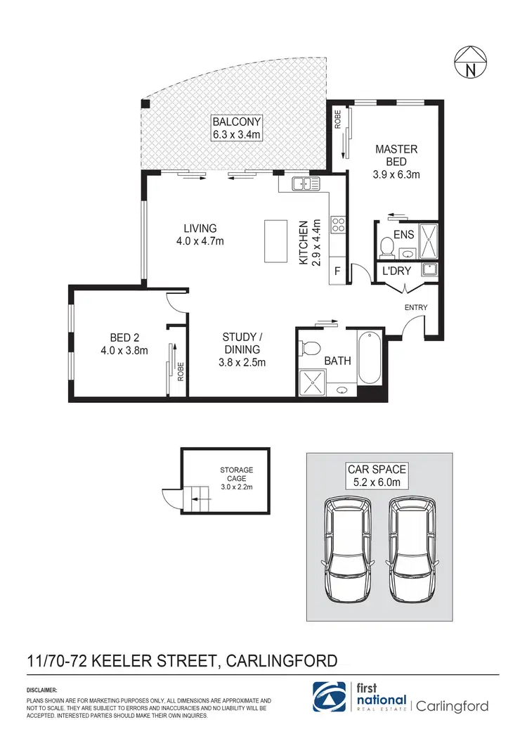 Floorplan of Homely apartment listing, 11/70-72 Keeler Street, Carlingford NSW 2118
