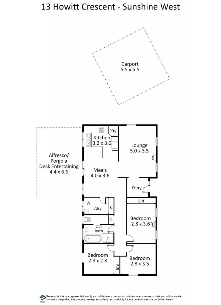 Floorplan of Homely house listing, 13 Howitt Crescent, Sunshine West VIC 3020