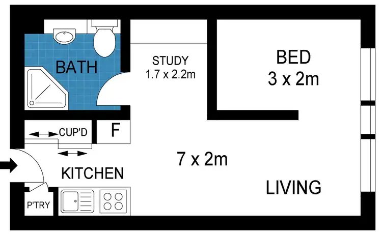 Floorplan of Homely apartment listing, 424/800 Swanston Street, Carlton VIC 3053