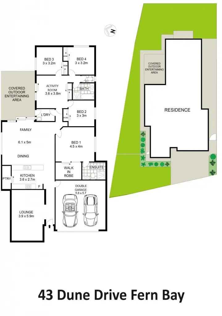 Floorplan of Homely house listing, 43 Dune Drive, Fern Bay NSW 2295