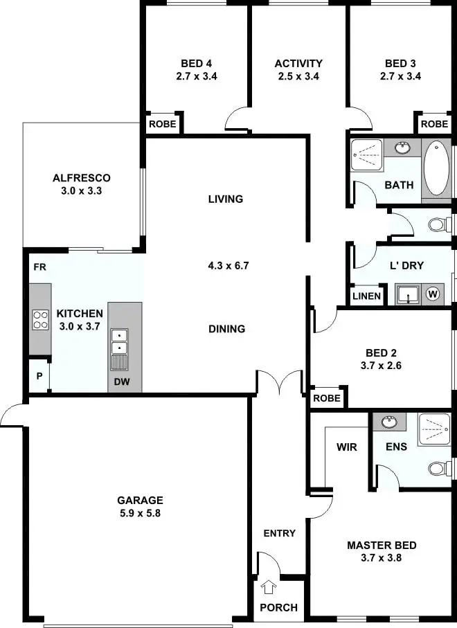 Floorplan of Homely house listing, 8 Catani Way, Hilbert WA 6112