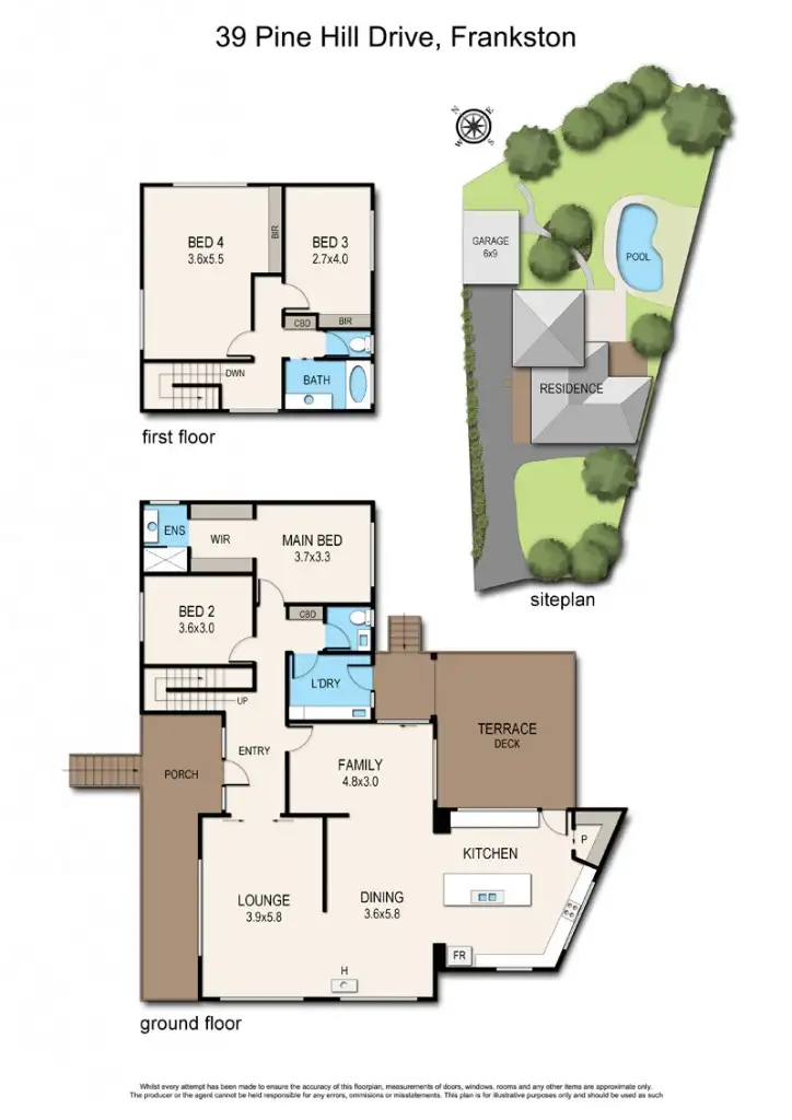 Floorplan of Homely house listing, 39 Pine Hill Drive, Frankston VIC 3199