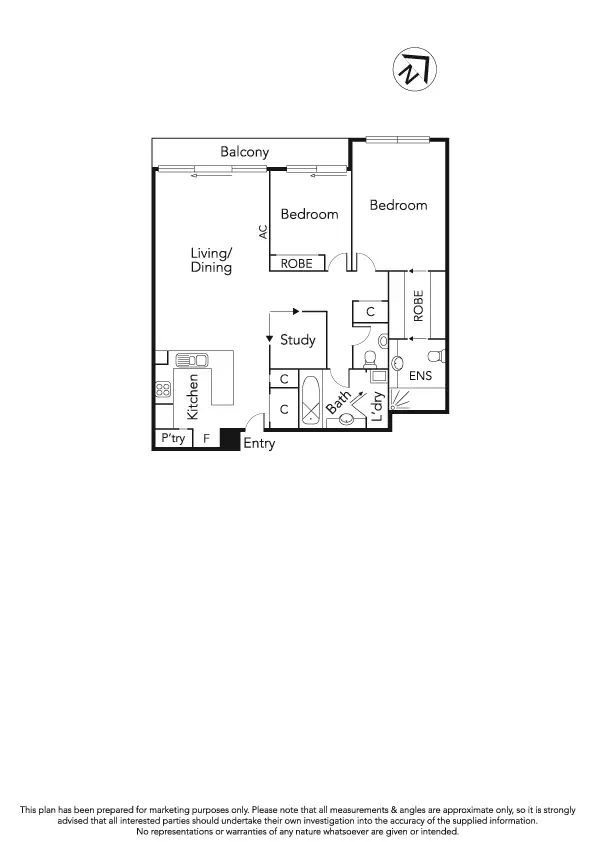 Floorplan of Homely apartment listing, 22/197 Bay Street, Brighton VIC 3186