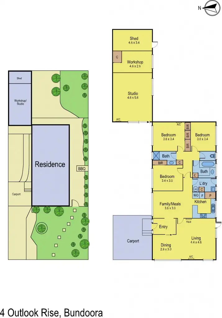 Floorplan of Homely house listing, 4 Outlook Rise, Bundoora VIC 3083