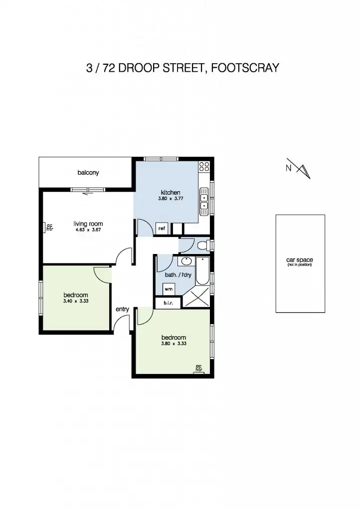 Floorplan of Homely apartment listing, 3/72 Droop Street, Footscray VIC 3011