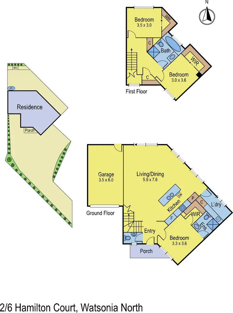 Floorplan of Homely house listing, 2/6 Hamilton Court, Watsonia North VIC 3087