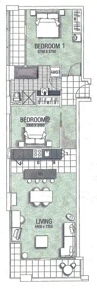 Floorplan of Homely apartment listing, 1206/102 - 105 North Terrace, Adelaide SA 5000