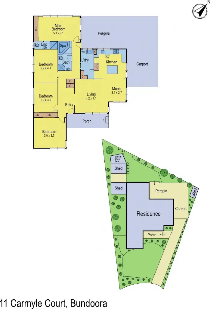 Floorplan of Homely house listing, 11 Carmyle Court, Bundoora VIC 3083
