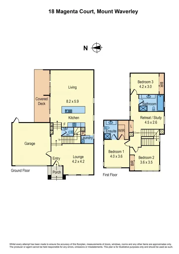 Floorplan of Homely house listing, 18 Magenta Court, Mount Waverley VIC 3149