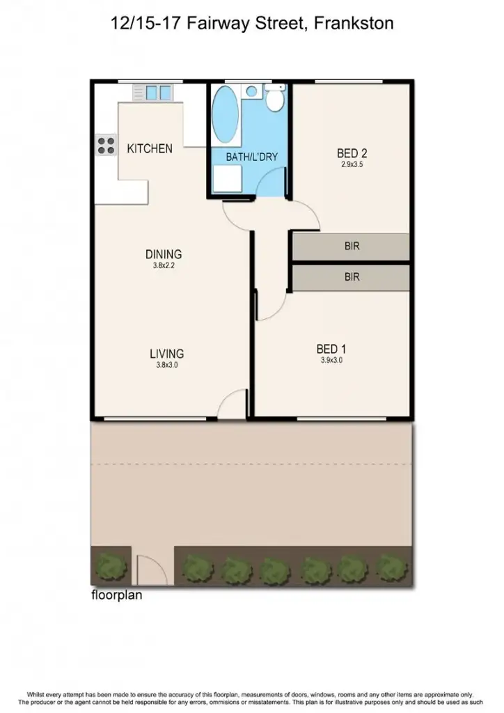 Floorplan of Homely unit listing, 12/15-17 Fairway Street, Frankston VIC 3199