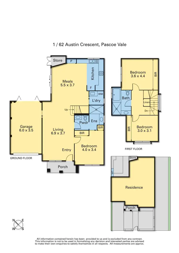 Floorplan of Homely townhouse listing, 3/62 Austin Crescent, Pascoe Vale VIC 3044