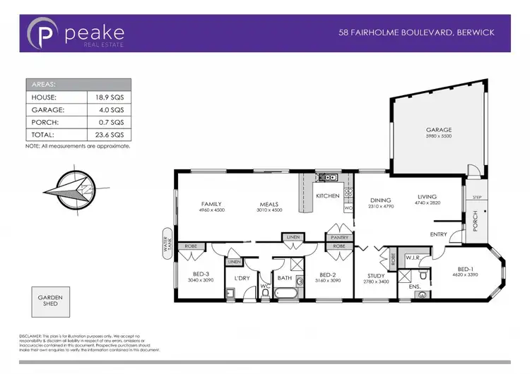 Floorplan of Homely house listing, 58 Fairholme Boulevard, Berwick VIC 3806