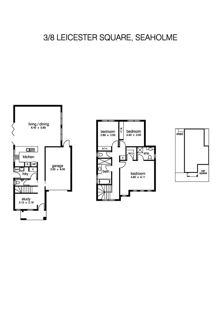 Floorplan of Homely townhouse listing, 3/8 Leicester Square, Seaholme VIC 3018