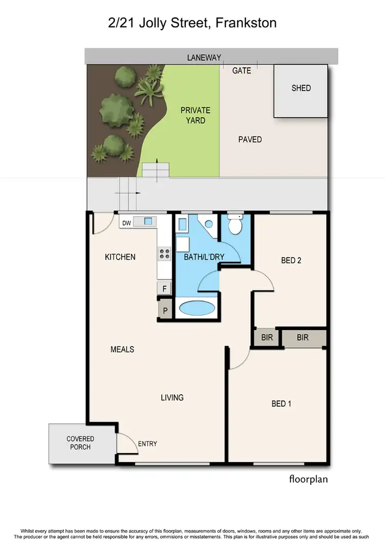 Floorplan of Homely unit listing, 2/21 Jolly Street, Frankston VIC 3199