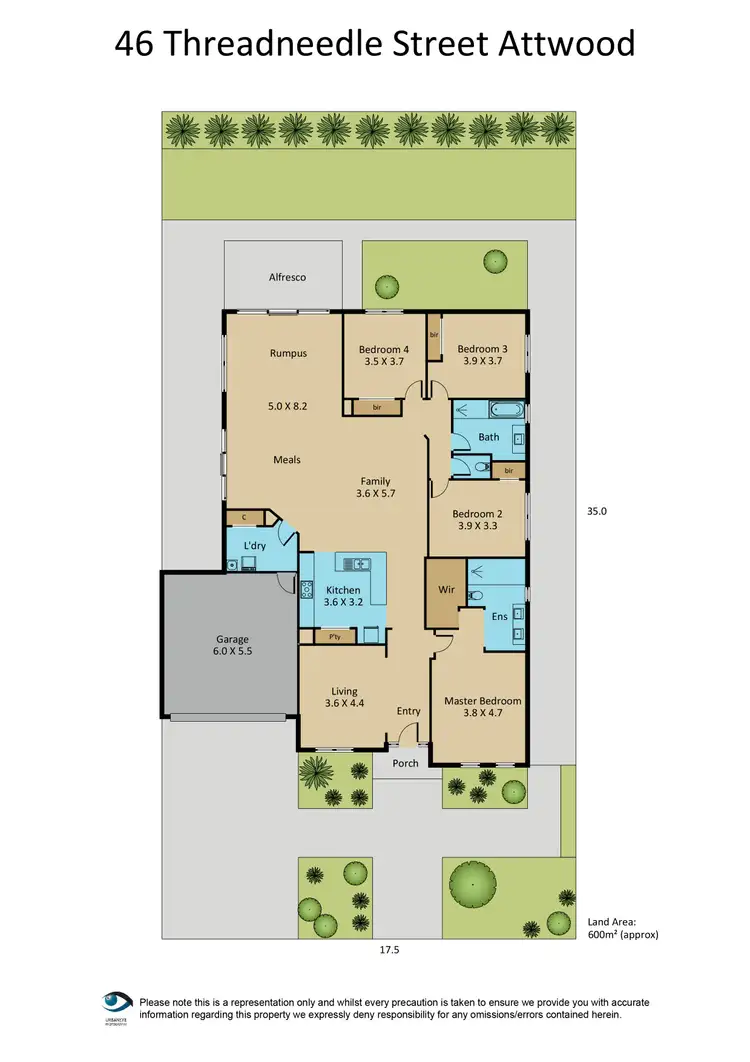 Floorplan of Homely house listing, 46 Threadneedle Street, Attwood VIC 3049