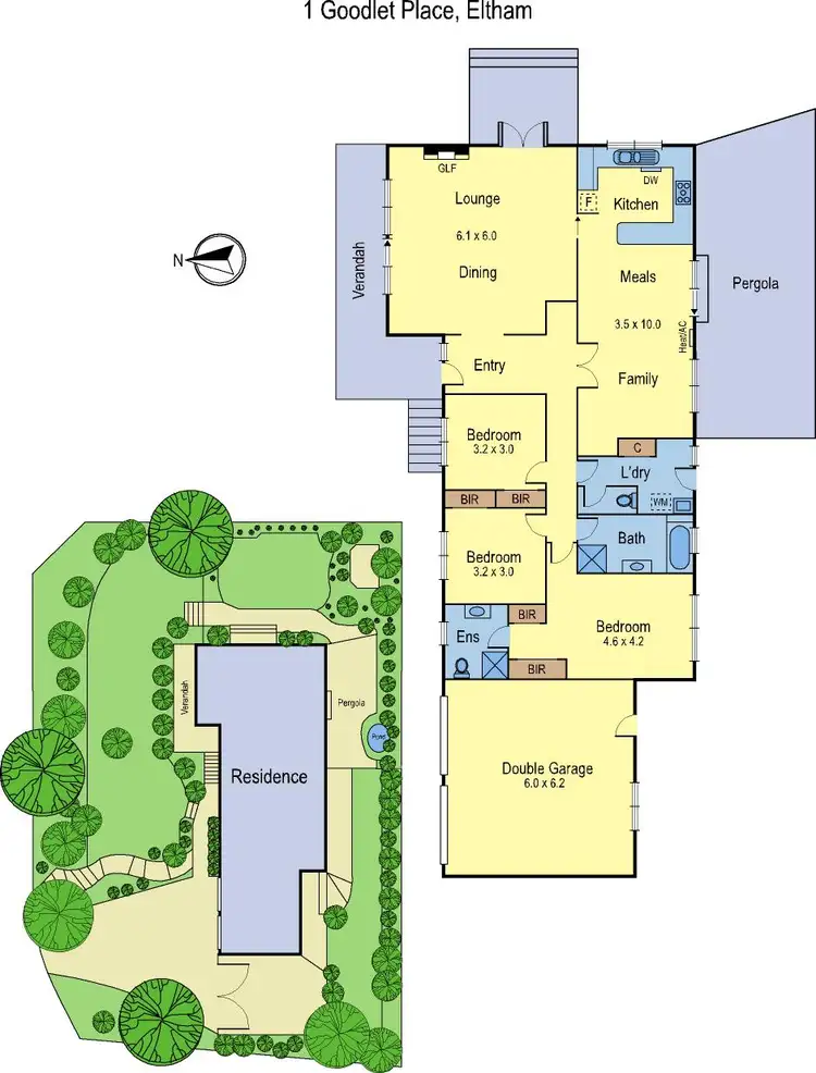 Floorplan of Homely house listing, 1 Goodlet Place, Eltham VIC 3095