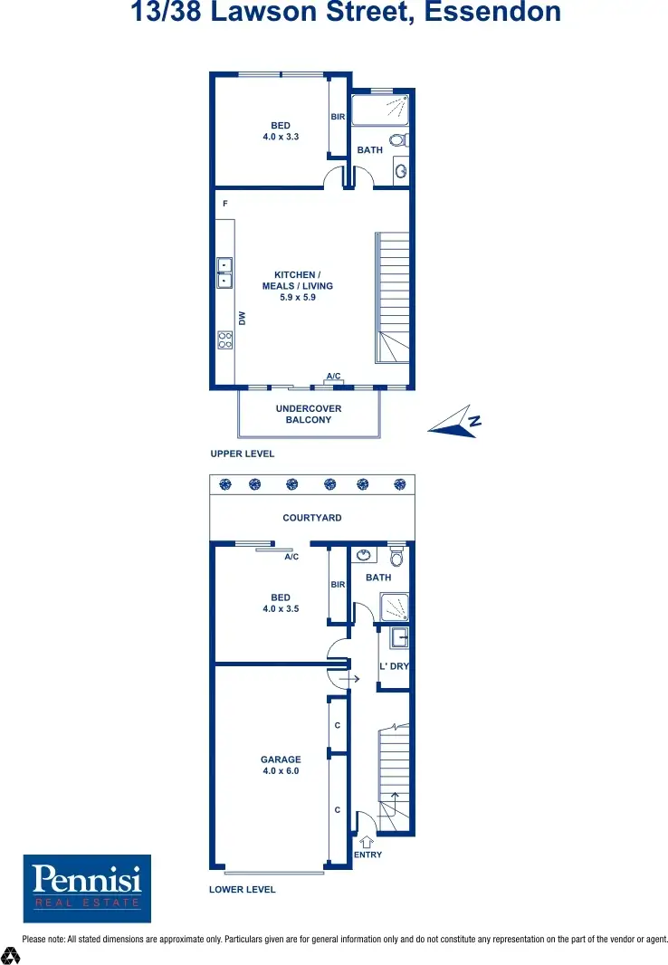 Floorplan of Homely townhouse listing, 13/38 Lawson Street, Essendon VIC 3040