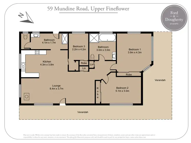 Floorplan of Homely rural property listing, 59 Mundine Road, Upper Fine Flower NSW 2460