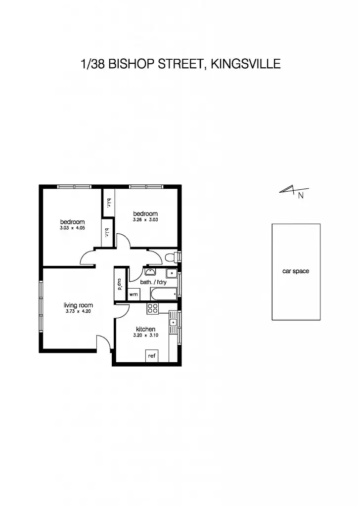 Floorplan of Homely apartment listing, 1/38 Bishop Street, Kingsville VIC 3012