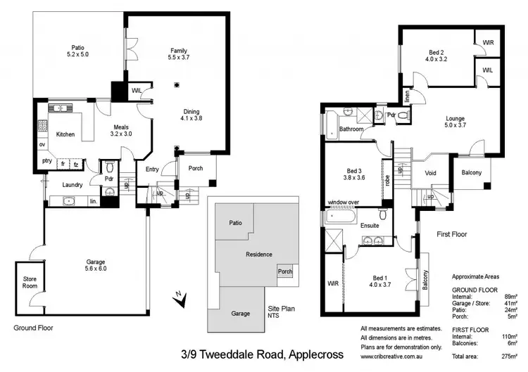 Floorplan of Homely townhouse listing, 3/9 TWEEDDALE ROAD, Applecross WA 6153
