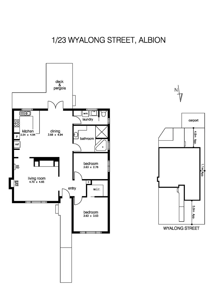 Floorplan of Homely house listing, 1/23 Wyalong Street, Albion VIC 3020