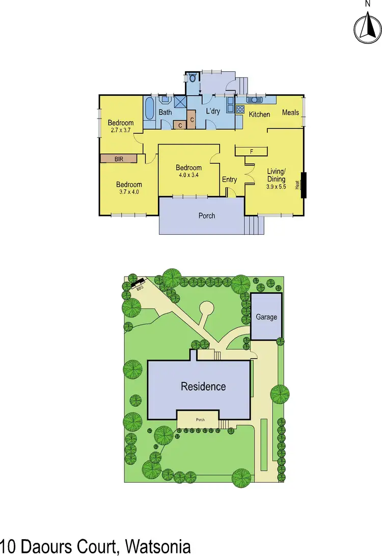 Floorplan of Homely house listing, 10 Daours Court, Watsonia VIC 3087