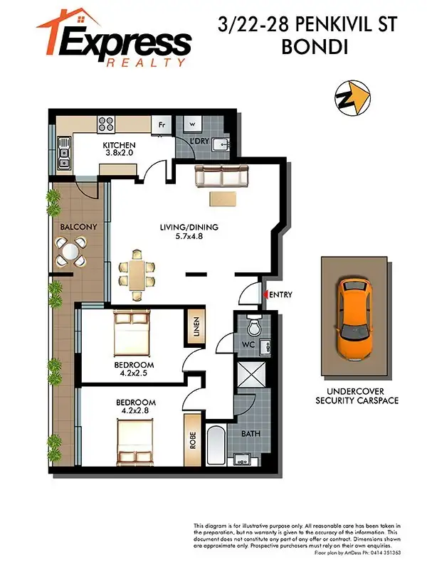 Floorplan of Homely apartment listing, 3/22-28 Penkivil Street, Bondi NSW 2026
